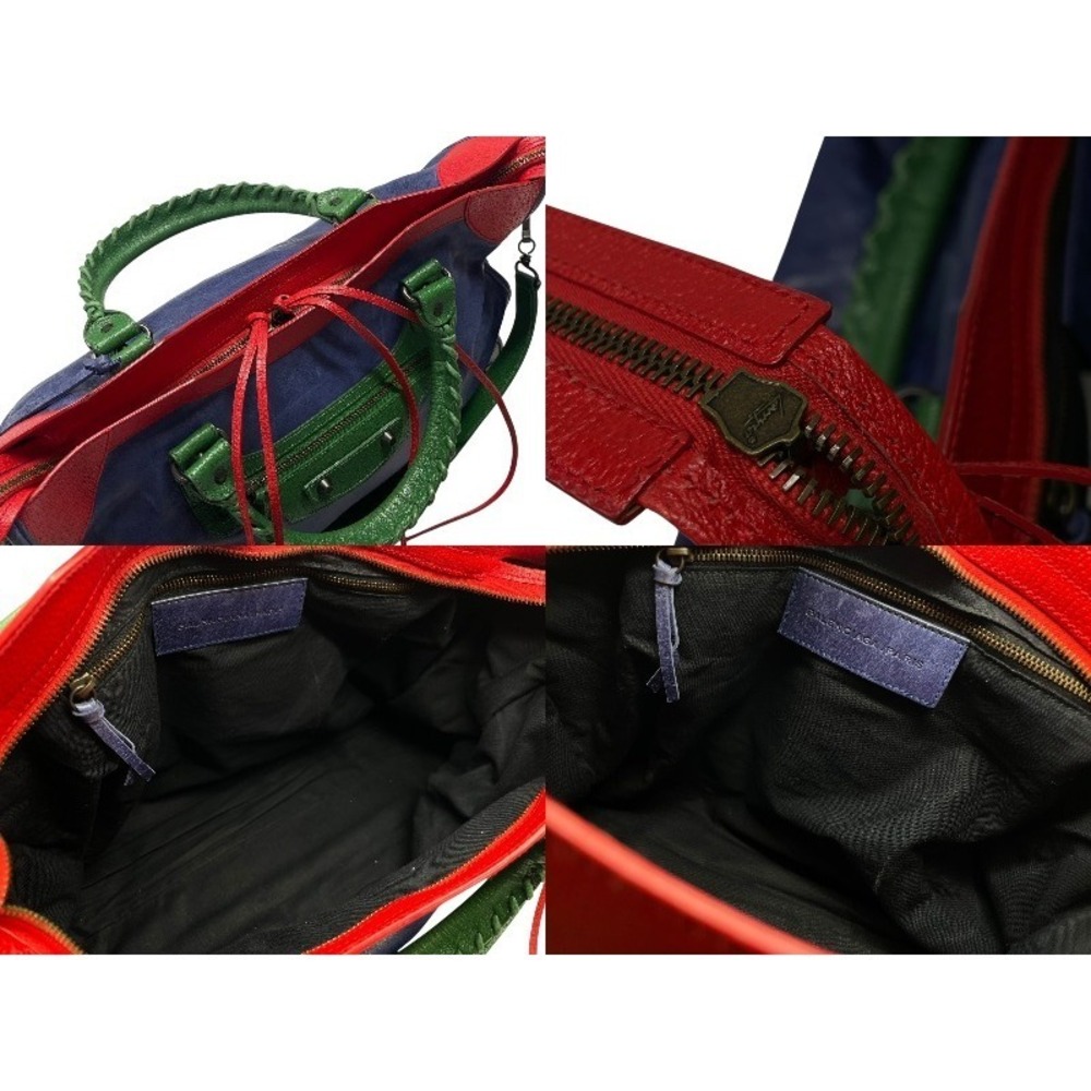 BALENCIAGA The City Giant Bag Handbag Shoulder Red Blue Green - Picture 10 of 10